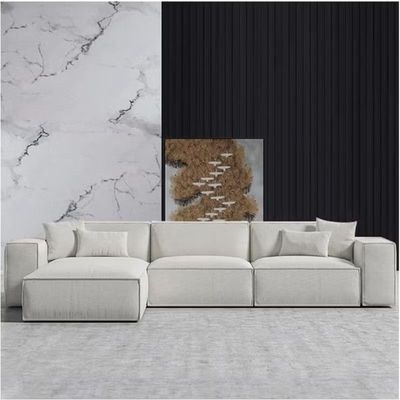 Joseph L-Shaped Corner Sofa, Luxury Velvet Upholstered Couch, Solid Wood Frame, Modern Living Room Furniture