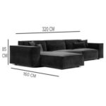 Joseph L-Shaped Corner Sofa, Luxury Velvet Upholstered Couch, Solid Wood Frame, Modern Living Room Furniture