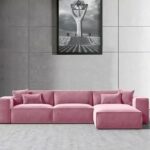 Joseph L-Shaped Corner Sofa, Luxury Velvet Upholstered Couch, Solid Wood Frame, Modern Living Room Furniture
