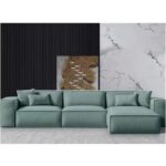 Joseph L-Shaped Corner Sofa, Luxury Velvet Upholstered Couch, Solid Wood Frame, Modern Living Room Furniture