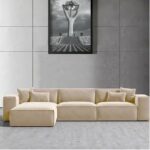Joseph L-Shaped Corner Sofa, Luxury Velvet Upholstered Couch, Solid Wood Frame, Modern Living Room Furniture