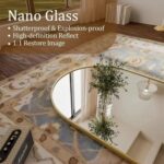 Arched Full-Length Floor Mirror Large Golden Frame Dressing Mirror for Bedroom & Living Room (180X100cm)