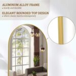 Arched Full-Length Floor Mirror Large Golden Frame Dressing Mirror for Bedroom & Living Room (180X100cm)