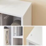 VASAGLE 5 Compartment Bookcase Open Shelf with 5 Storage Cubes, Wooden Display Storage Rack for Living Room, Home Office, Study and Bedroom, Modern Space Saving Book Storage Unit - White