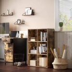 VASAGLE 6 Compartment Bookcase Open Shelf with 6 Storage Cubes, Wooden Display Storage Rack for Living Room, Home Office, Study and Bedroom, Modern Space Saving Book Storage Unit - Dark Hunton Oak