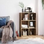 VASAGLE 6 Compartment Bookcase Open Shelf with 6 Storage Cubes, Wooden Display Storage Rack for Living Room, Home Office, Study and Bedroom, Modern Space Saving Book Storage Unit - Dark Hunton Oak