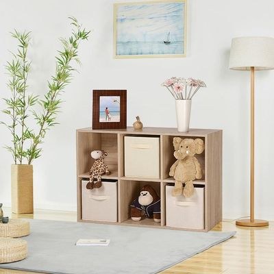VASAGLE 6 Compartment Bookcase Open Shelf with 6 Storage Cubes, Wooden Display Storage Rack for Living Room, Home Office, Study and Bedroom, Modern Space Saving Book Storage Unit - Natural Davos Oak - Image 3