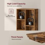 VASAGLE 7 Compartment Bookcase Open Shelf with 7 Storage Cubes, Wooden Display Storage Rack for Living Room, Home Office, Study and Bedroom, Modern Space Saving Book Storage Unit - Dark Hunton Oak