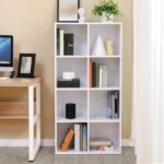 VASAGLE 8 Compartment Bookcase Open Shelf with 8 Storage Cubes, Wooden Display Storage Rack for Living Room, Home Office, Study and Bedroom, Modern Space Saving Book Storage Unit - White
