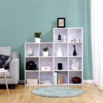 VASAGLE 8 Compartment Bookcase Open Shelf with 8 Storage Cubes, Wooden Display Storage Rack for Living Room, Home Office, Study and Bedroom, Modern Space Saving Book Storage Unit - White