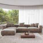 Modern Modular L-Shaped Sofa - Fabric Sectional Sofa with Chaise - Comfortable Seating for Living Room