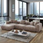 Modern Modular L-Shaped Sofa - Fabric Sectional Sofa with Chaise - Comfortable Seating for Living Room
