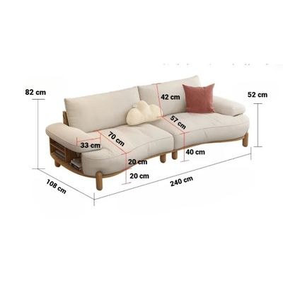 Modern Curved Fabric Sofa with Wooden Base – Contemporary Living Room Couch, Soft Cushioned Seating, Elegant Scandinavian Design, Premium Comfort Sofa – 240 - Image 4
