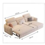 Modern 4-seater Sofa Bed with Chaise Storage – Upholstered Sectional Sofa Bed for Living Room - 255 cm