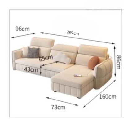 Modern 4-seater Sofa Bed with Chaise Storage – Upholstered Sectional Sofa Bed for Living Room - 285 cm - Image 4