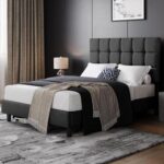 Yaheetech Premium Upholstered Bed Frame 90x190 Fabric Single Bed