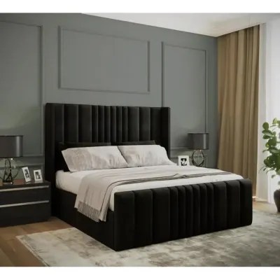 Miami Premium Upholstered Bed Frame 140x200 Fabric Queen Bed
