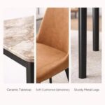 7-Pieces Dining Sets, 1 Piece Rectangular Table With with 6 Chairs Modern Design Furniture for Home, Dining Room, Cafeteria