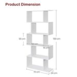 VASAGLE Zigzag Floating Wall Shelf, Cube Design, Wooden Shelving for Books, Plants, and Decorative Accessories - White