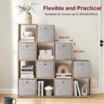 VASAGLE 10 Cube Wooden Storage Unit with Staircase Design - Freestanding Bookcase, Display Shelf, and Organizer for Living Room, Bedroom, or Study - Natural Pacific Walnut