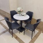 LHFHOMT 5-Pieces Dining Sets, 1 Piece Round Table With with 4 Chairs Modern Design Furniture for Home, Dining Room, Cafeteria