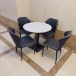 LHFHOMT 5-Pieces Dining Sets, 1 Piece Round Table With with 4 Chairs Modern Design Furniture for Home, Dining Room, Cafeteria