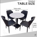 LHFHOMT 5-Pieces Dining Sets, 1 Piece Round Table With with 4 Chairs Modern Design Furniture for Home, Dining Room, Cafeteria