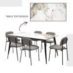 LHFHOMT 7-Pieces Luxury Dining Sets, 1 Piece Rectangular Table With with 6 Chairs Modern Design Furniture for kitchen, Dining Room