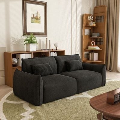 Modern Modular Fabric Sofa - Minimalist Design - Soft Upholstery - Black - 145