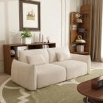 Modern Modular Fabric Sofa - Minimalist Design - Soft Upholstery - Cream - 175