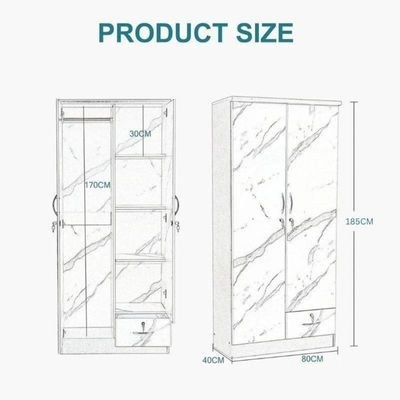 Riley 2 Door Wooden Wardrobe with One Drawer Wenge - Image 5
