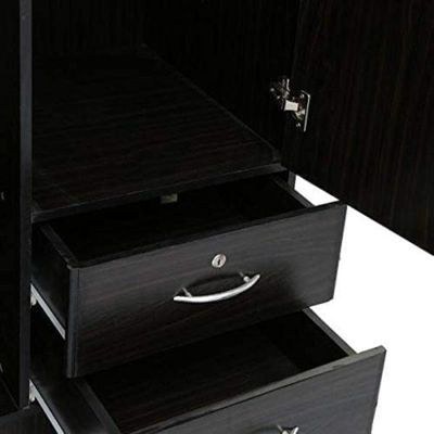 Riley 2 Door wardrobe with 2 drawer Hanging Rod & 5 Shelves Wenge - Image 3