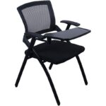 Foldable Office Chairs, Black Meeting Room Staff Chair Comfortable, Durable Office Chair Outdoor Portable Work Chair Office Chair