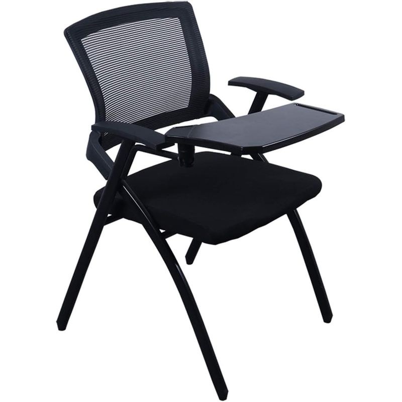 Foldable Office Chairs, Black Meeting Room Staff Chair Comfortable, Durable Office Chair Outdoor Portable Work Chair Office Chair