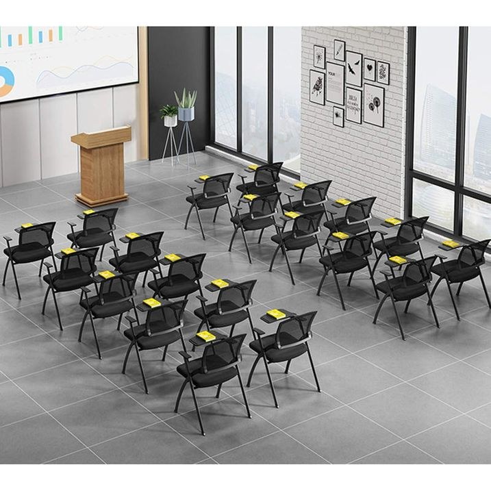 Foldable Office Chairs, Black Meeting Room Staff Chair Comfortable, Durable Office Chair Outdoor Portable Work Chair Office Chair - Image 2