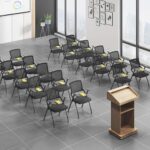 Foldable Office Chairs, Black Meeting Room Staff Chair Comfortable, Durable Office Chair Outdoor Portable Work Chair Office Chair