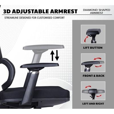 Ergonomic Executive Office Chair, Office Chair Computer Chairs Home Office Chair Wide Seat With Large Headrest Modern Desk Chair Lumbar Support Mesh Chair -2261 BLACK - Image 3