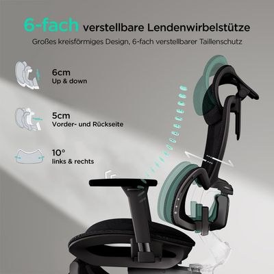 Ergonomic Executive Office Chair, Office Chair Computer Chairs Home Office Chair Wide Seat With Large Headrest Modern Desk Chair Lumbar Support Mesh Chair -2261 BLACK - Image 4