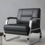 SYROS 3+1+1 Sofa Set – 5-Seater Faux Leather Sofa for Living Room & Office | Modern Office Sofa Set BLACK