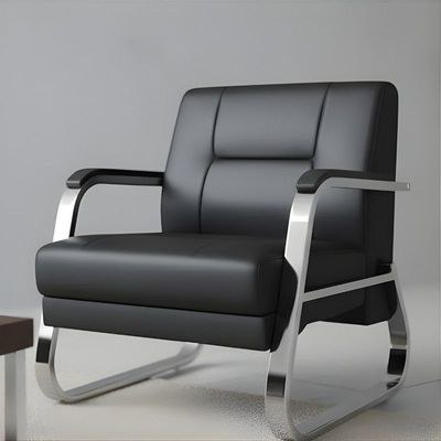 SYROS 3+1+1 Sofa Set – 5-Seater Faux Leather Sofa for Living Room & Office | Modern Office Sofa Set BLACK - Image 5