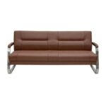 SYROS 3+1+1 Sofa Set – 5-Seater Faux Leather Sofa for Living Room & Office | Modern Office Sofa Set BROWN