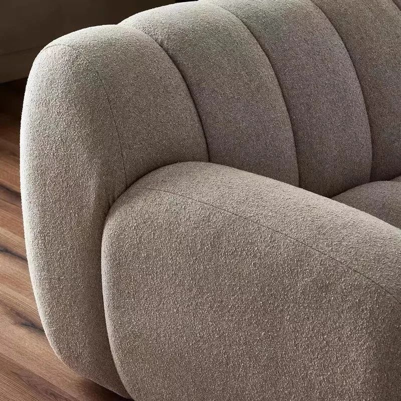 Modern Simple Fabric Living Room Sofa. Length 160cm x Width 85cm x Height 75cm - Light Grey - Image 3