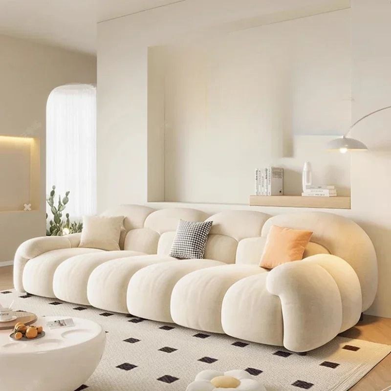 Cloud Lounge Couch Puffs Nordic Living Room Sofa Length 280cm x Width 97cm x Height 81cm - White - Image 3