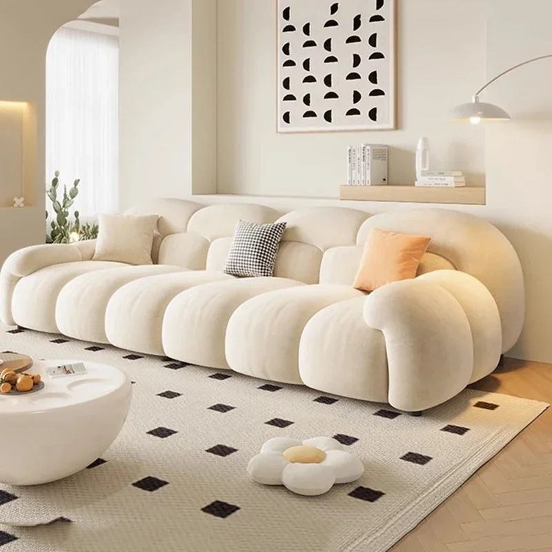 Cloud Lounge Couch Puffs Nordic Living Room Sofa Length 280cm x Width 97cm x Height 81cm - White - Image 5