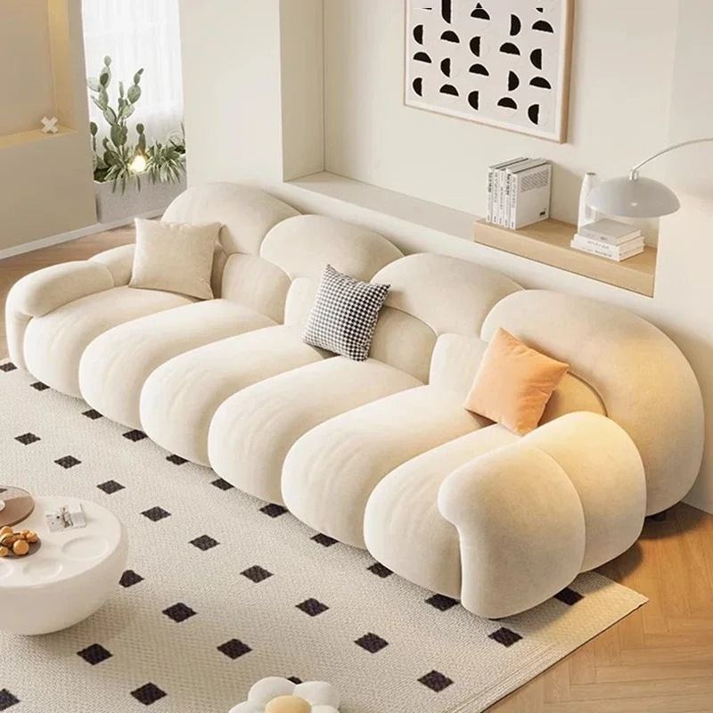 Cloud Lounge Couch Puffs Nordic Living Room Sofa Length 280cm x Width 97cm x Height 81cm - White - Image 2