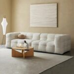 Tufted Armchair Sofa Daybed Nordic For Living Room Length 180cm x Width 103cm x Height 70cm - Off-white