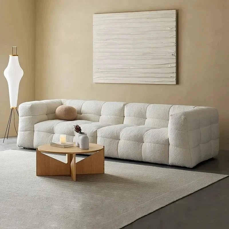 Tufted Armchair Sofa Daybed Nordic For Living Room Length 180cm x Width 103cm x Height 70cm - Off-white