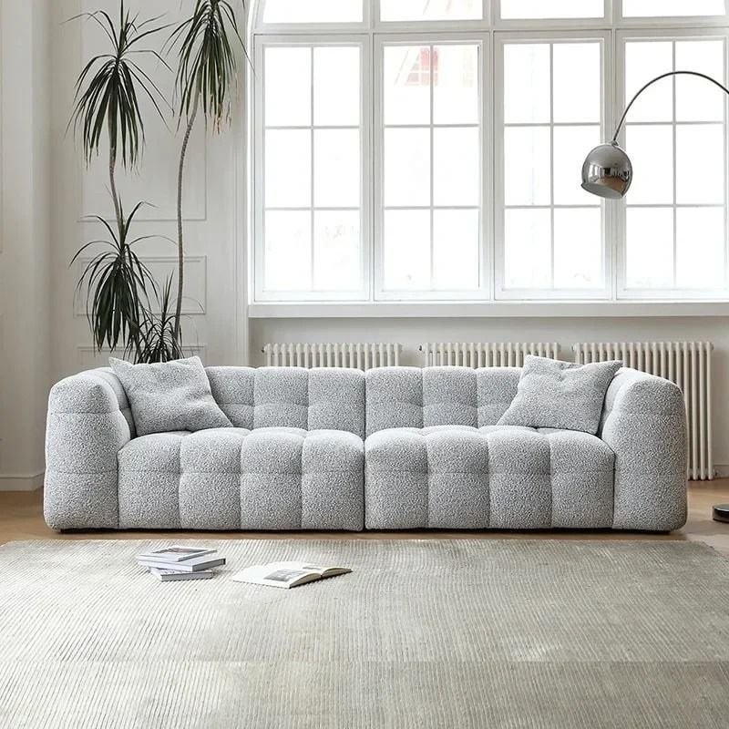 Tufted Armchair Sofa Daybed Nordic For Living Room Length 180cm x Width 103cm x Height 70cm - Light Grey