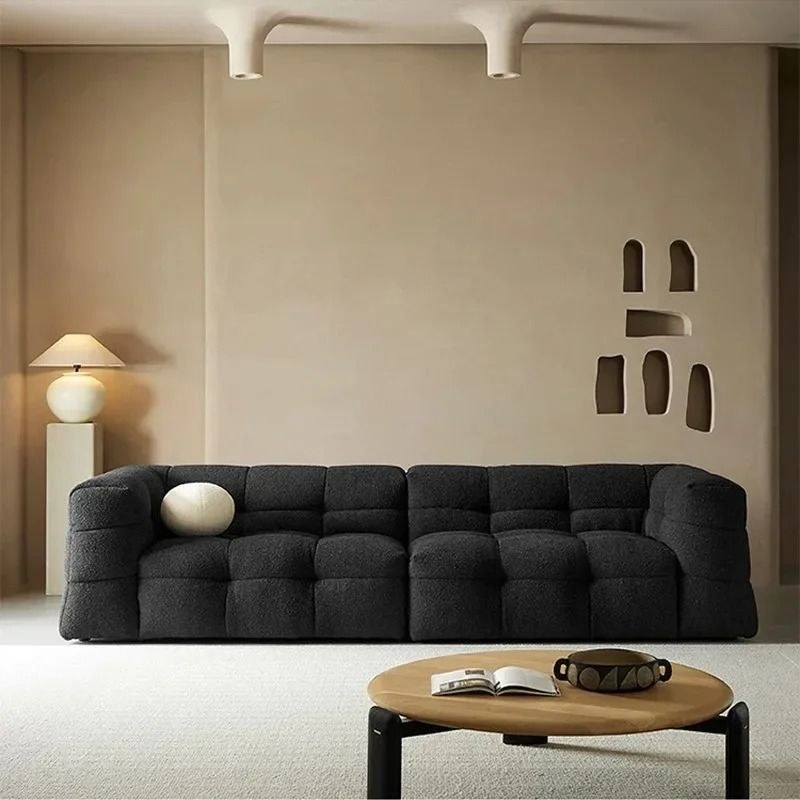 Tufted Armchair Sofa Daybed Nordic For Living Room Length 220cm x Width 103cm x Height 70cm - Black