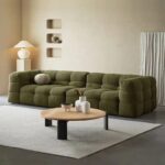 Tufted Armchair Sofa Daybed Nordic For Living Room Length 280cm x Width 103cm x Height 70cm - Hunter Green